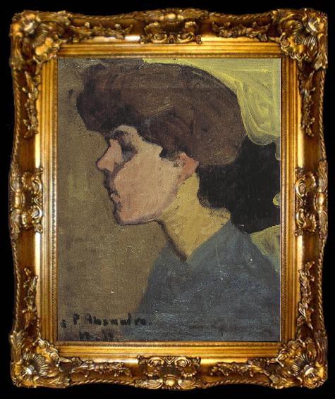 framed  Amedeo Modigliani Head of a Woman in Profile (mk39), ta009-2